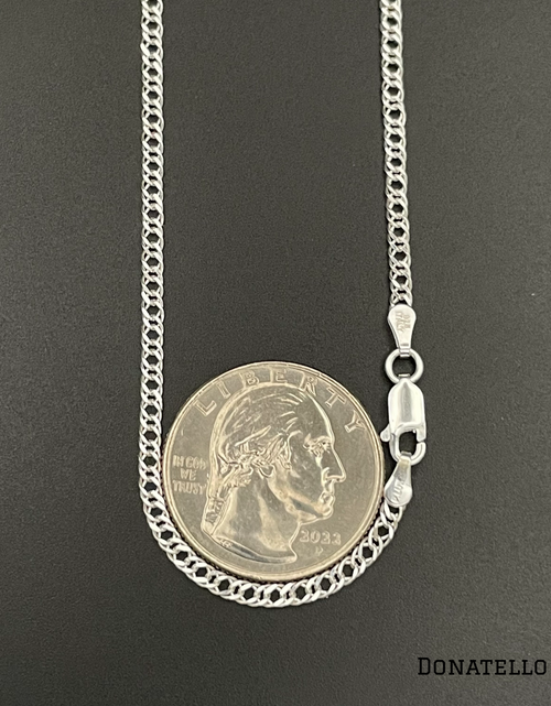 Load image into Gallery viewer, Sterling Silver 925 Double Curb Chain 2MM, 16"-24", Double Link Chain Necklace, Italian Made Sterling Silver 925 Unisex Chain by Donatello Gian
