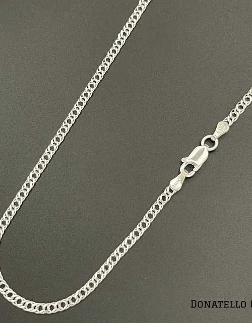 Load image into Gallery viewer, Sterling Silver 925 Double Curb Chain 2MM, 16"-24", Double Link Chain Necklace, Italian Made Sterling Silver 925 Unisex Chain by Donatello Gian
