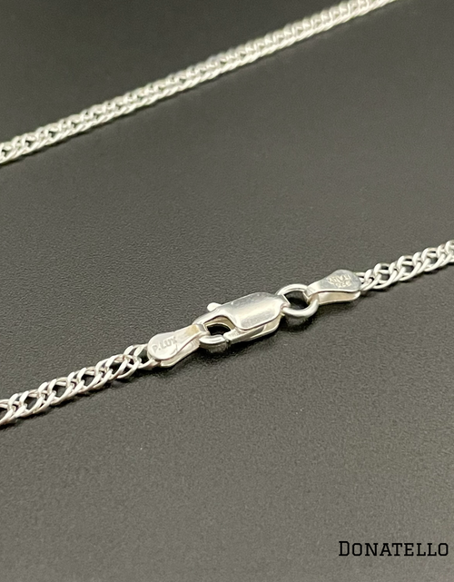 Load image into Gallery viewer, Sterling Silver 925 Double Curb Chain 2MM, 16"-24", Double Link Chain Necklace, Italian Made Sterling Silver 925 Unisex Chain by Donatello Gian
