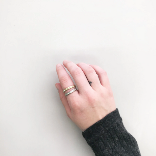 Load image into Gallery viewer, Vintage Jewelry Brushed 18kt White Gold Plated Ring with Clear Crystals Made in the USA by PVD Vintage Jewelry
