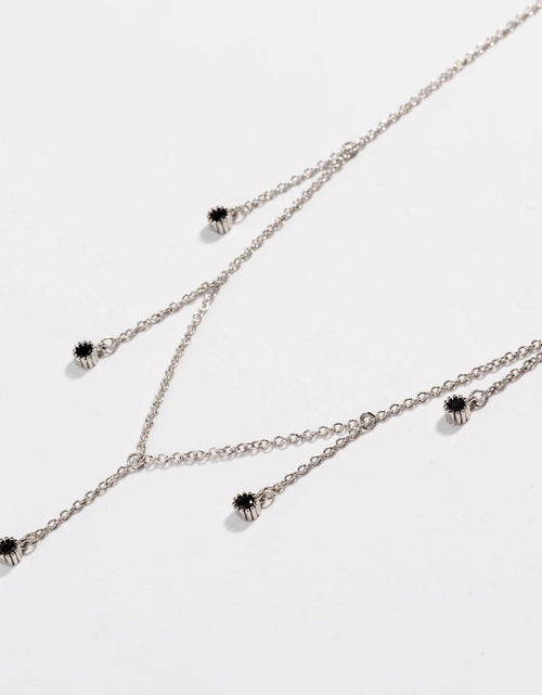 Load image into Gallery viewer, Drop Necklace for Women in Gold or Silver with Five Cubic Zirconia Stone by Hollywood Sensation®

