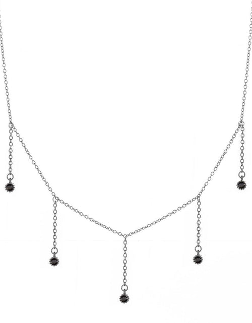 Load image into Gallery viewer, Drop Necklace for Women in Gold or Silver with Five Cubic Zirconia Stone by Hollywood Sensation®
