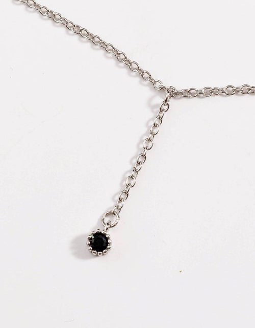 Load image into Gallery viewer, Drop Necklace for Women in Gold or Silver with Five Cubic Zirconia Stone by Hollywood Sensation®
