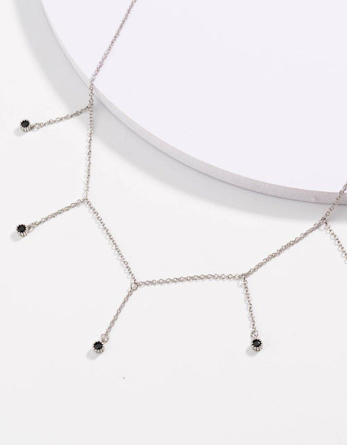 Load image into Gallery viewer, Drop Necklace for Women in Gold or Silver with Five Cubic Zirconia Stone by Hollywood Sensation®
