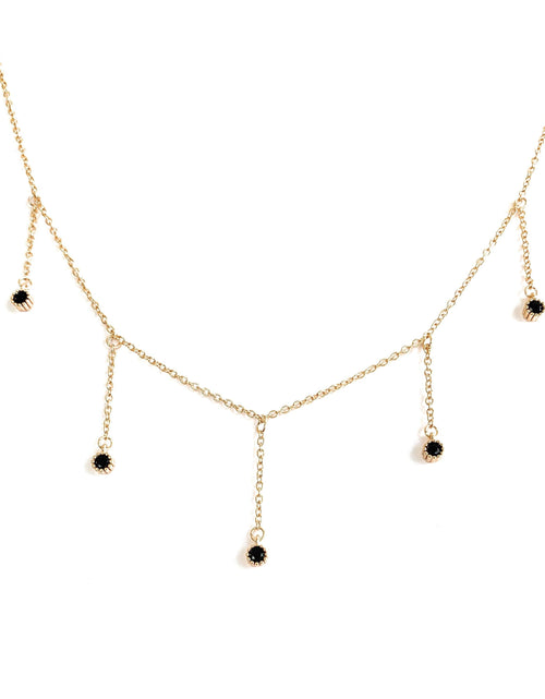 Load image into Gallery viewer, Drop Necklace for Women in Gold or Silver with Five Cubic Zirconia Stone by Hollywood Sensation®
