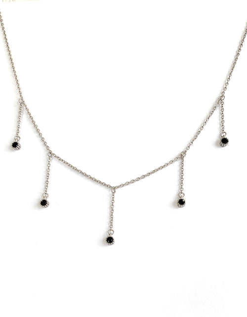 Load image into Gallery viewer, Drop Necklace for Women in Gold or Silver with Five Cubic Zirconia Stone by Hollywood Sensation®
