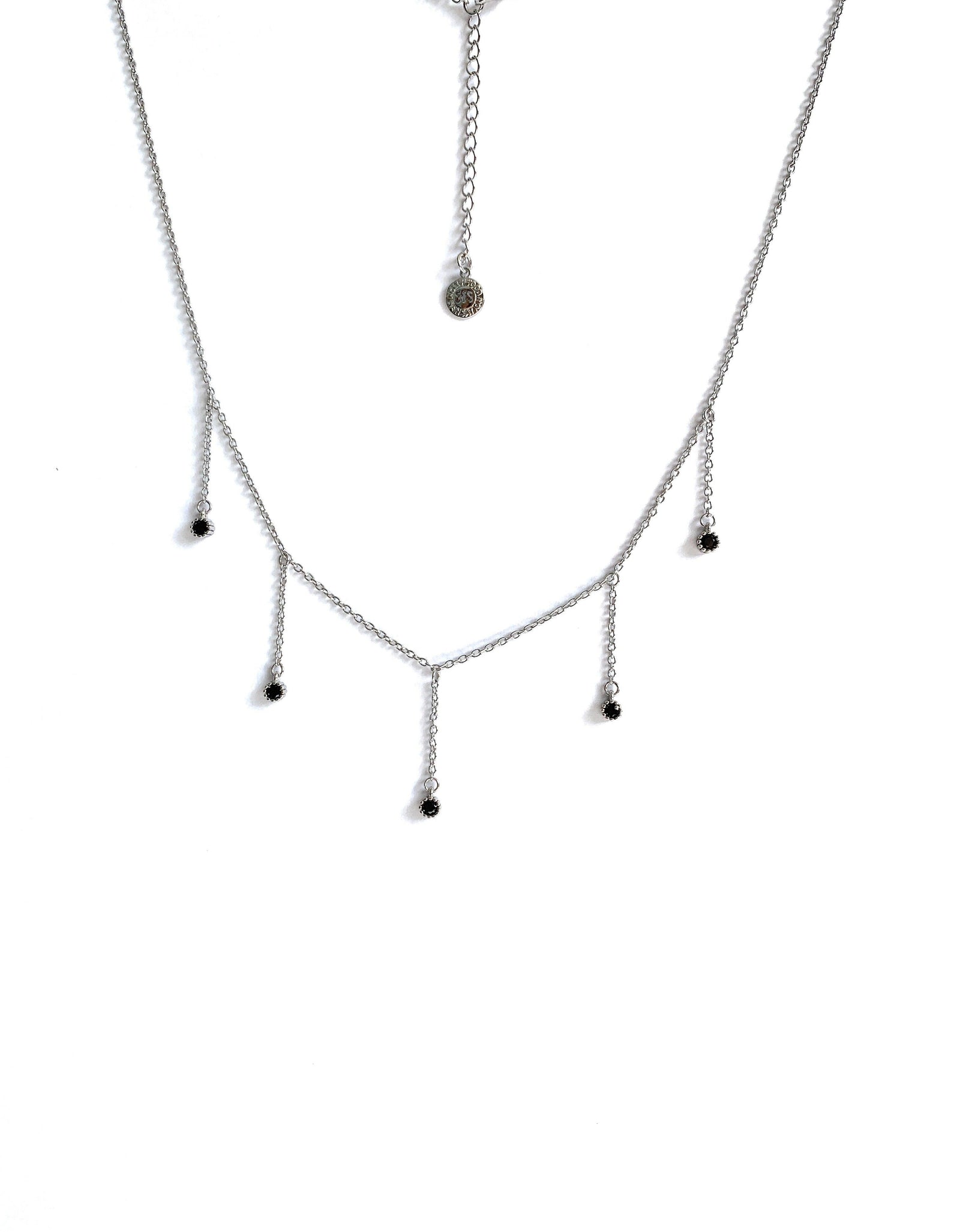 Drop Necklace for Women in Gold or Silver with Five Cubic Zirconia Stone by Hollywood Sensation®