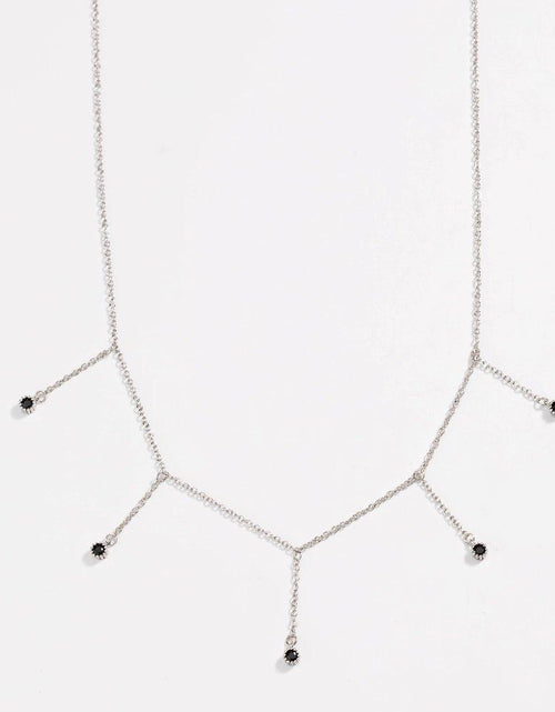Load image into Gallery viewer, Drop Necklace for Women in Gold or Silver with Five Cubic Zirconia Stone by Hollywood Sensation®
