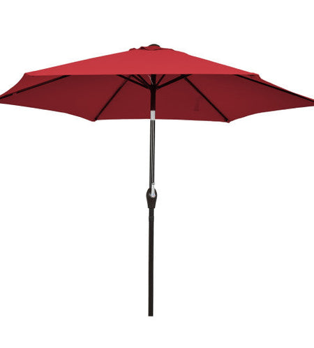 10 Feet Outdoor Patio Umbrella with Tilt Adjustment and Crank-Dark Red
