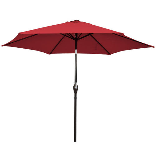 Load image into Gallery viewer, 10 Feet Outdoor Patio Umbrella with Tilt Adjustment and Crank-Dark Red
