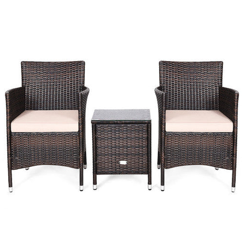Load image into Gallery viewer, 3 Pcs Outdoor Rattan Wicker Furniture Set-Beige

