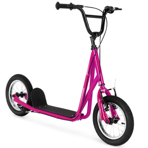 Load image into Gallery viewer, Height Adjustable Kid Kick Scooter with 12 Inch Air Filled Wheel-Pink
