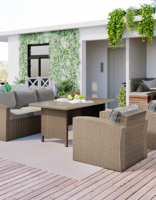 Load image into Gallery viewer, 4-Piece Conversation Sofa Set with Beige Cushions by Blak Hom
