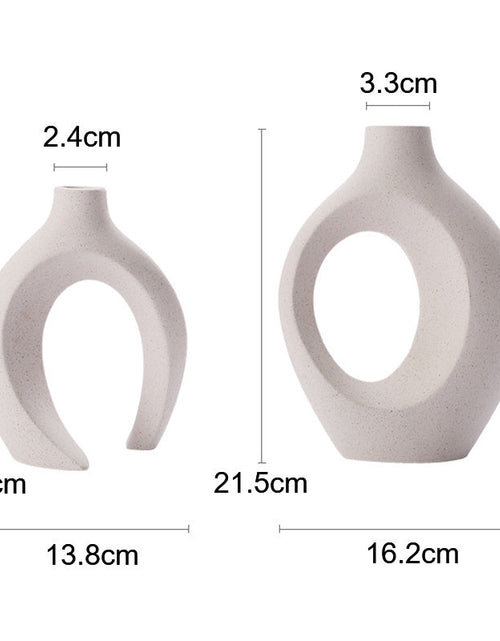 Load image into Gallery viewer, 2Pcs Nordic Ceramic Vase Snuggle Set in White Matte by Blak Hom
