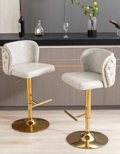 Load image into Gallery viewer, Set of 2 Modern PU Upholstered Swivel Barstools by Blak Hom
