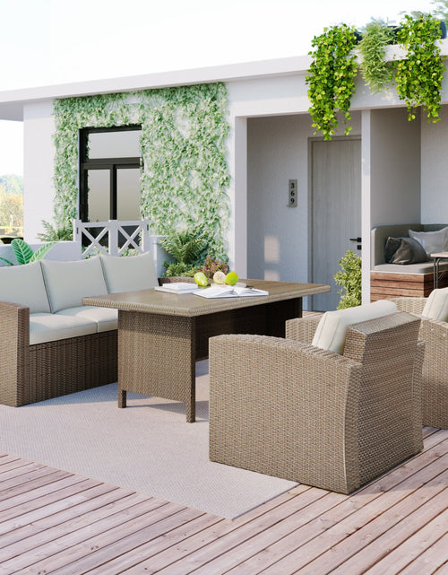 Load image into Gallery viewer, 4-Piece Conversation Sofa Set with Beige Cushions by Blak Hom
