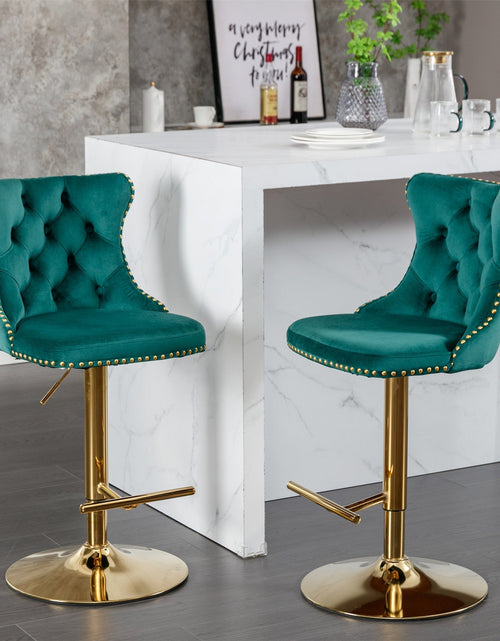 Load image into Gallery viewer, Golden Swivel Velvet Barstools by Blak Hom
