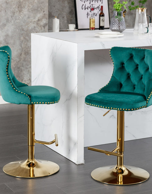 Load image into Gallery viewer, Golden Swivel Velvet Barstools by Blak Hom
