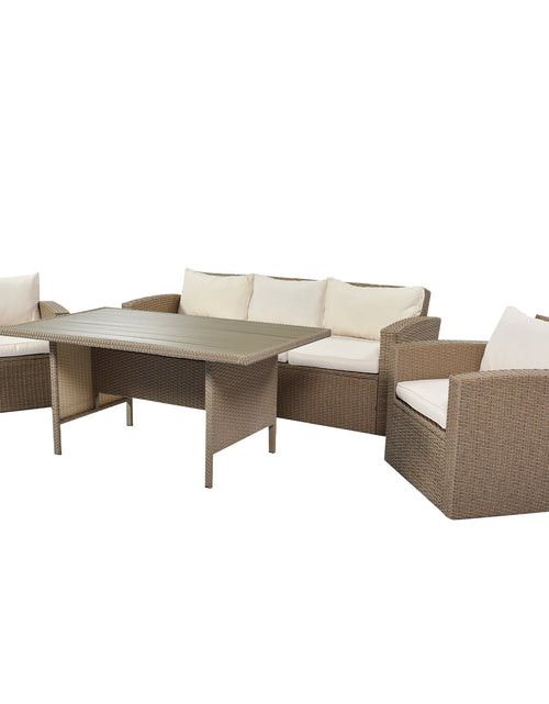 Load image into Gallery viewer, 4-Piece Conversation Sofa Set with Beige Cushions by Blak Hom
