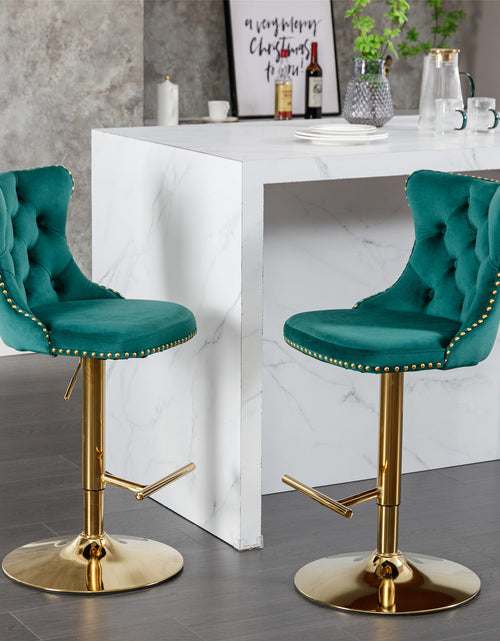 Load image into Gallery viewer, Golden Swivel Velvet Barstools by Blak Hom
