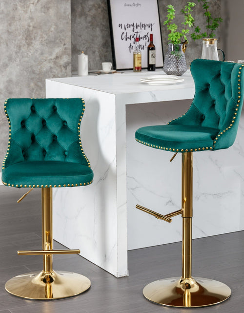 Load image into Gallery viewer, Golden Swivel Velvet Barstools by Blak Hom
