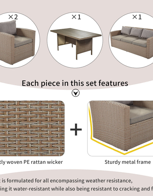 Load image into Gallery viewer, 4-Piece Conversation Sofa Set with Beige Cushions by Blak Hom
