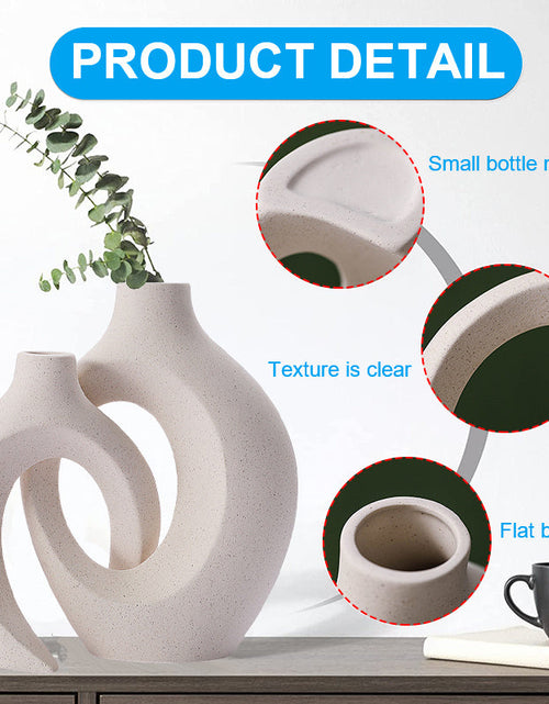 Load image into Gallery viewer, 2Pcs Nordic Ceramic Vase Snuggle Set in White Matte by Blak Hom
