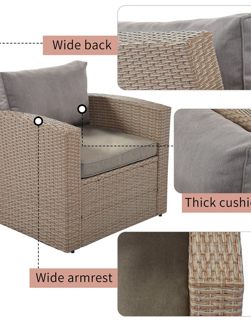 Load image into Gallery viewer, 4-Piece Conversation Sofa Set with Beige Cushions by Blak Hom
