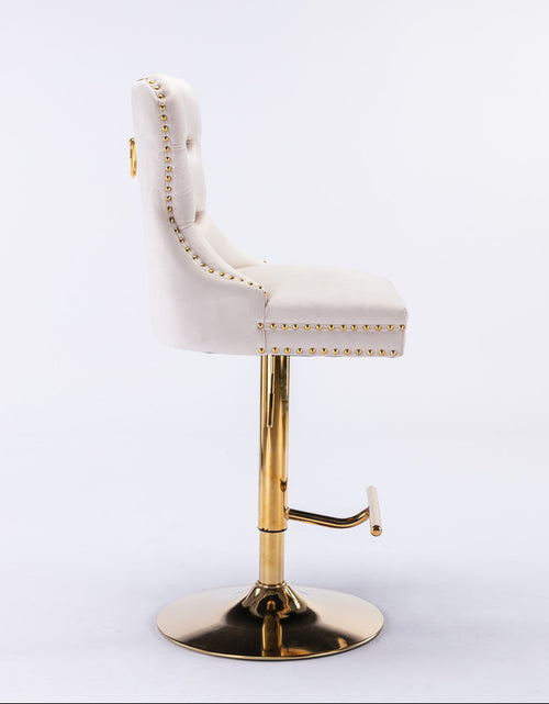 Load image into Gallery viewer, Set of 2 Thick Golden Swivel Velvet Barstools by Blak Hom
