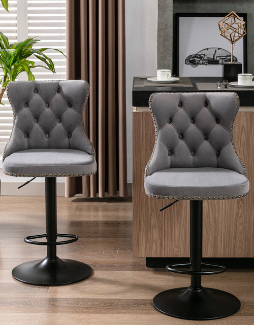 Load image into Gallery viewer, Set of 2 Swivel Velvet Barstools by Blak Hom
