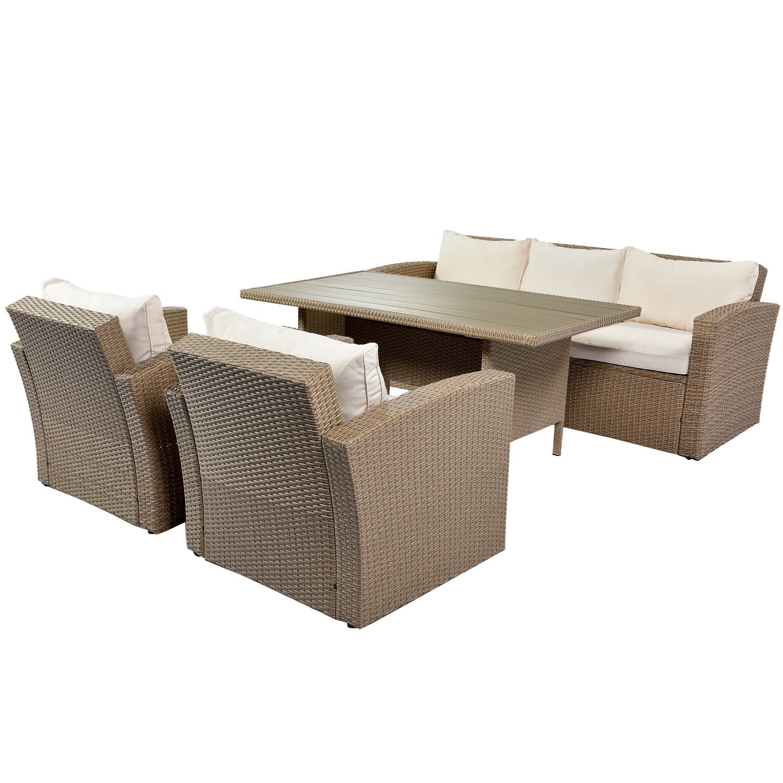 4-Piece Conversation Sofa Set with Beige Cushions by Blak Hom