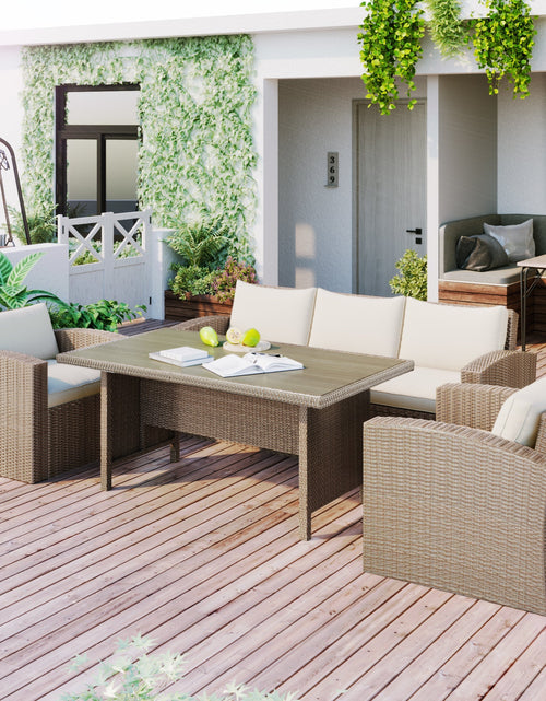 Load image into Gallery viewer, 4-Piece Conversation Sofa Set with Beige Cushions by Blak Hom
