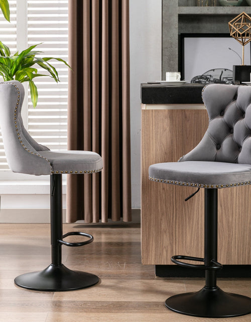 Load image into Gallery viewer, Set of 2 Swivel Velvet Barstools by Blak Hom
