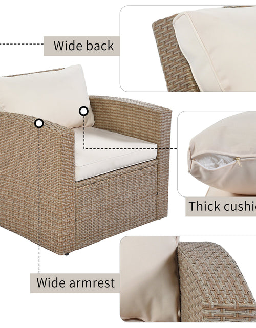 Load image into Gallery viewer, 4-Piece Conversation Sofa Set with Beige Cushions by Blak Hom
