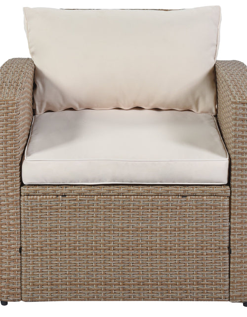 Load image into Gallery viewer, 4-Piece Conversation Sofa Set with Beige Cushions by Blak Hom
