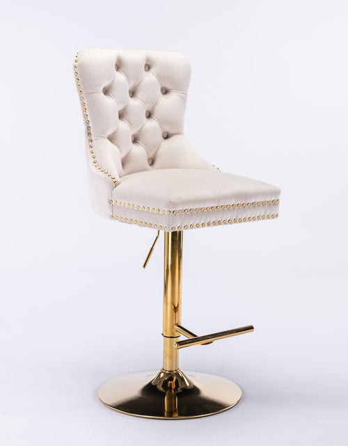 Load image into Gallery viewer, Set of 2 Thick Golden Swivel Velvet Barstools by Blak Hom
