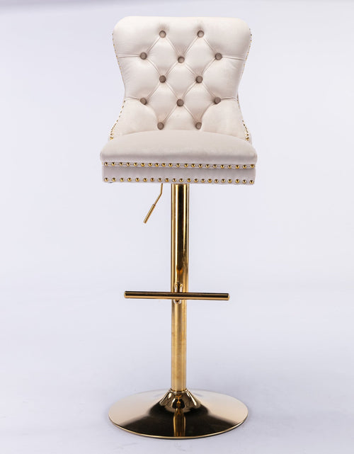Load image into Gallery viewer, Set of 2 Thick Golden Swivel Velvet Barstools by Blak Hom
