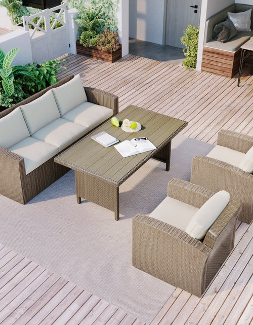 Load image into Gallery viewer, 4-Piece Conversation Sofa Set with Beige Cushions by Blak Hom
