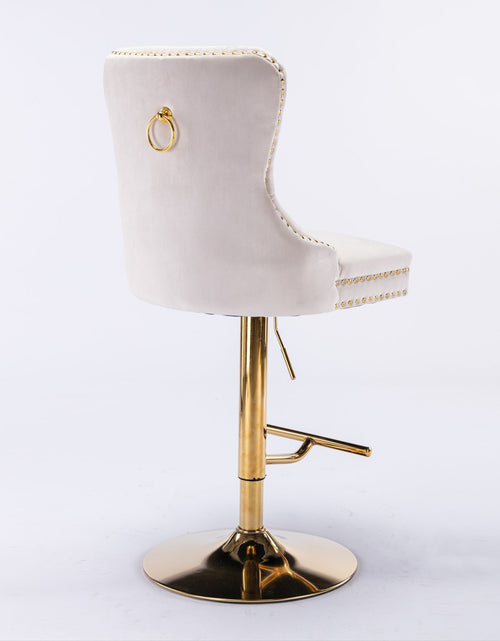 Load image into Gallery viewer, Set of 2 Thick Golden Swivel Velvet Barstools by Blak Hom
