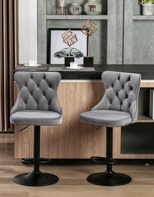 Load image into Gallery viewer, Set of 2 Swivel Velvet Barstools by Blak Hom
