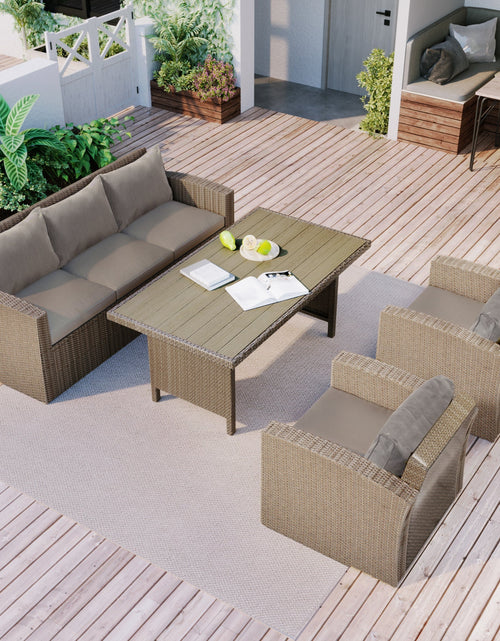Load image into Gallery viewer, 4-Piece Conversation Sofa Set with Beige Cushions by Blak Hom

