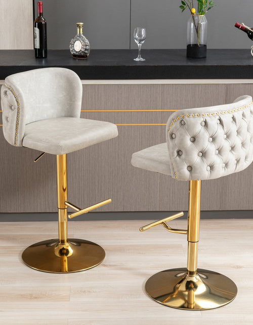 Load image into Gallery viewer, Set of 2 Modern PU Upholstered Swivel Barstools by Blak Hom
