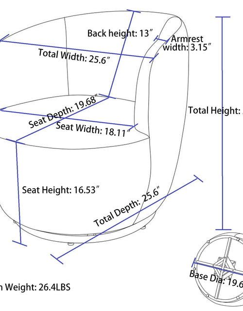 Load image into Gallery viewer, Fabric Swivel Armchair "3 Colors" by Blak Hom
