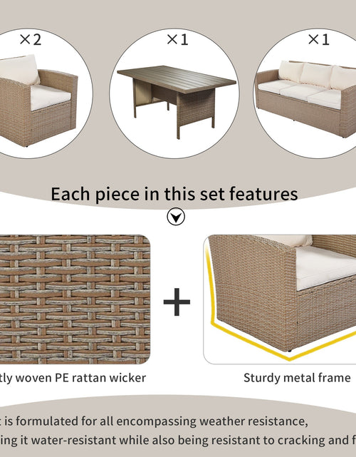 Load image into Gallery viewer, 4-Piece Conversation Sofa Set with Beige Cushions by Blak Hom
