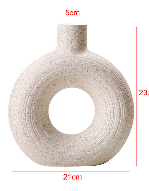 Load image into Gallery viewer, 2Pcs Nordic Ceramic Vase Snuggle Set in White Matte by Blak Hom
