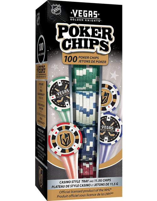 Load image into Gallery viewer, Las Vegas Golden Knights 100 Piece Poker Chips by MasterPieces Puzzle Company INC
