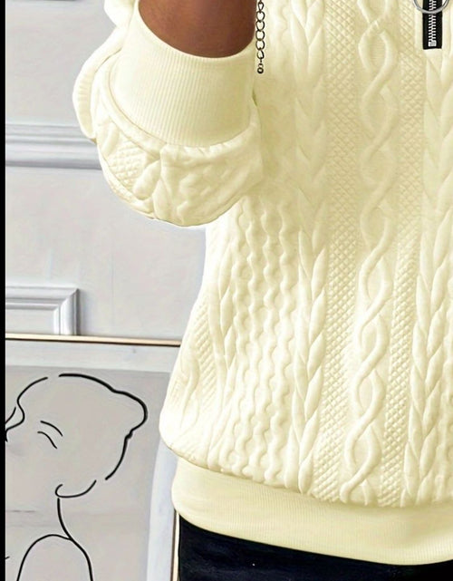 Load image into Gallery viewer, Texture Half Zip Long Sleeve Sweatshirt
