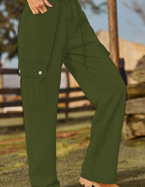 Load image into Gallery viewer, Loose Fit Drawstring Jeans with Pocket
