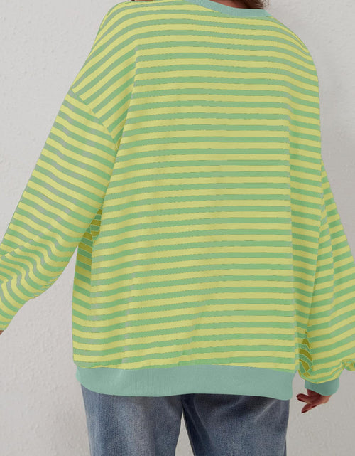 Load image into Gallery viewer, Lovelet Contrast Striped Long Sleeve Sweatshirt
