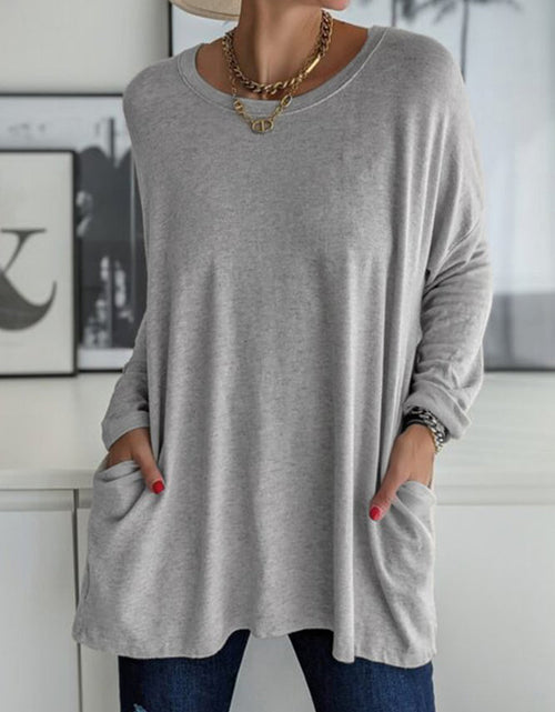 Load image into Gallery viewer, Full Size Round Neck Long Sleeve T-Shirt
